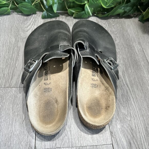 Birkenstock Boston Clogs Mules Black Leather Regular Width Men’s Size 45 main image 6